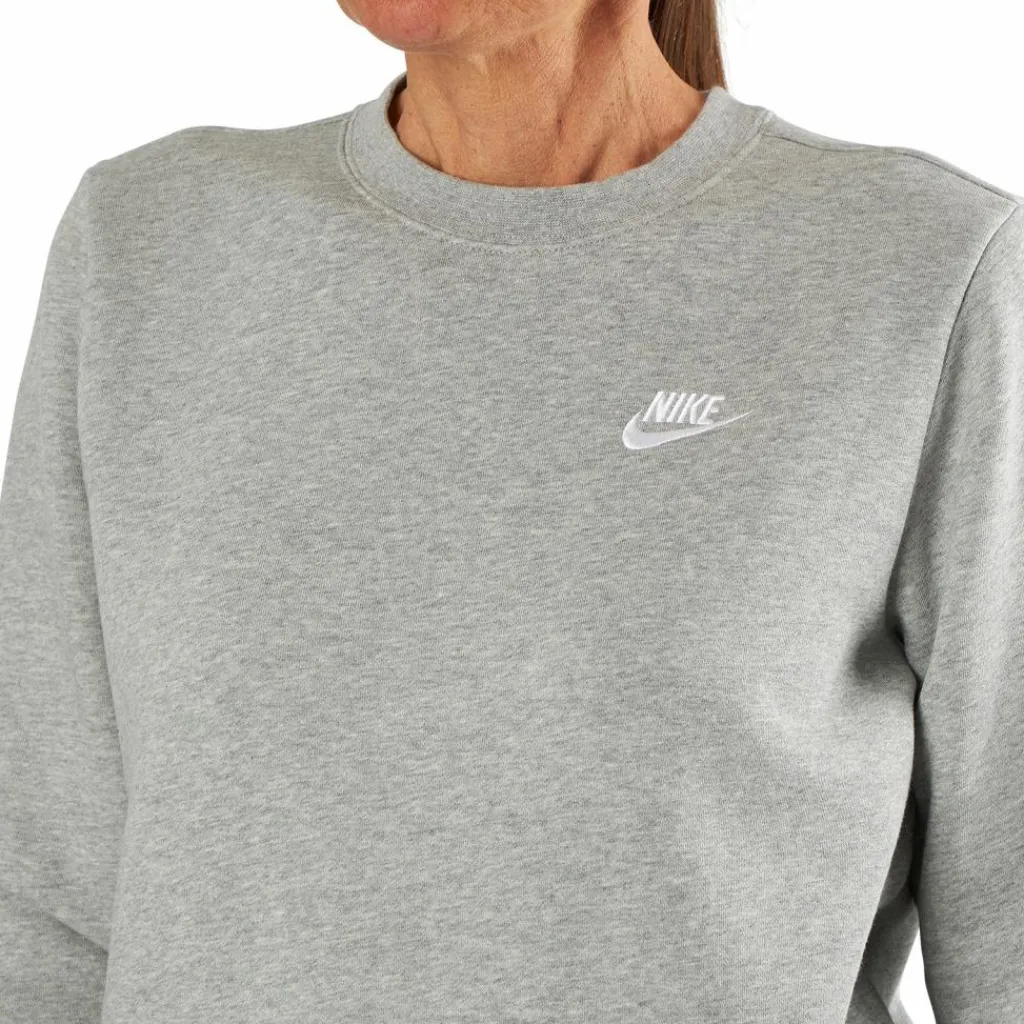 Sportswear Club Fleece Women's Crew DK GREY HEATHER/WHITE*Nike Clearance