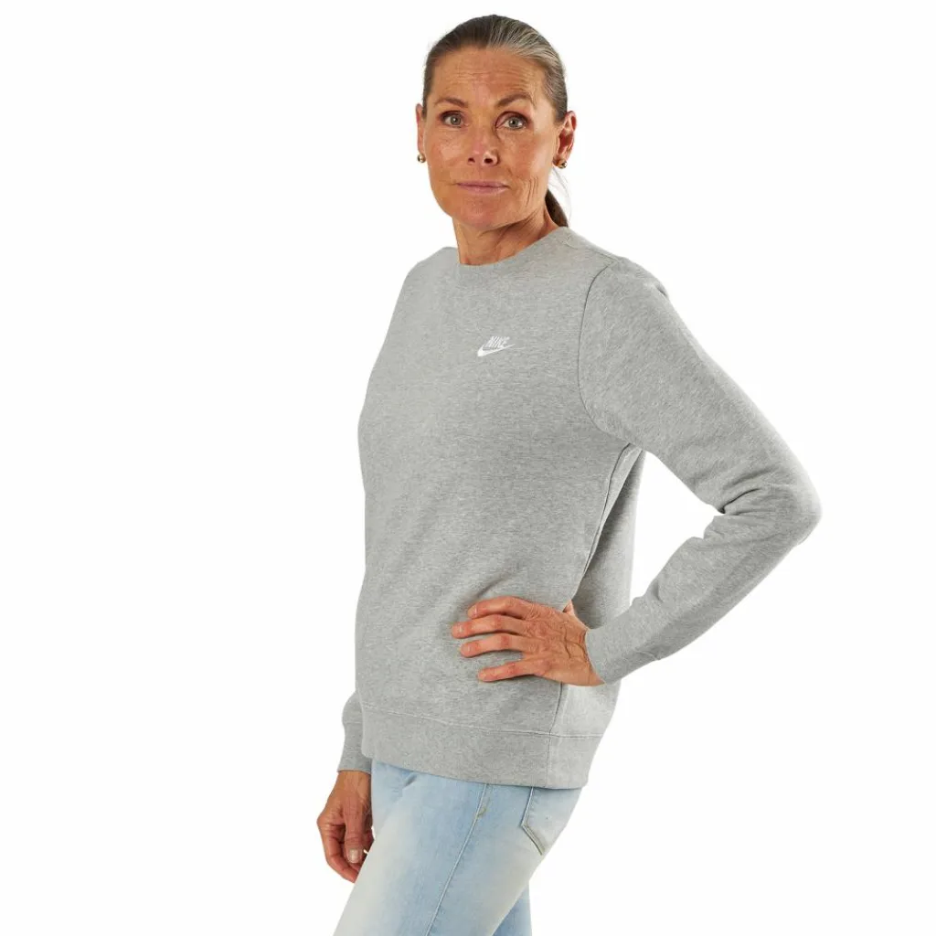 Sportswear Club Fleece Women's Crew DK GREY HEATHER/WHITE*Nike Clearance