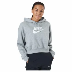 Sportswear Club Fleece Women's Cropped Hoodie DK GREY HEATHER/WHITE*Nike Outlet
