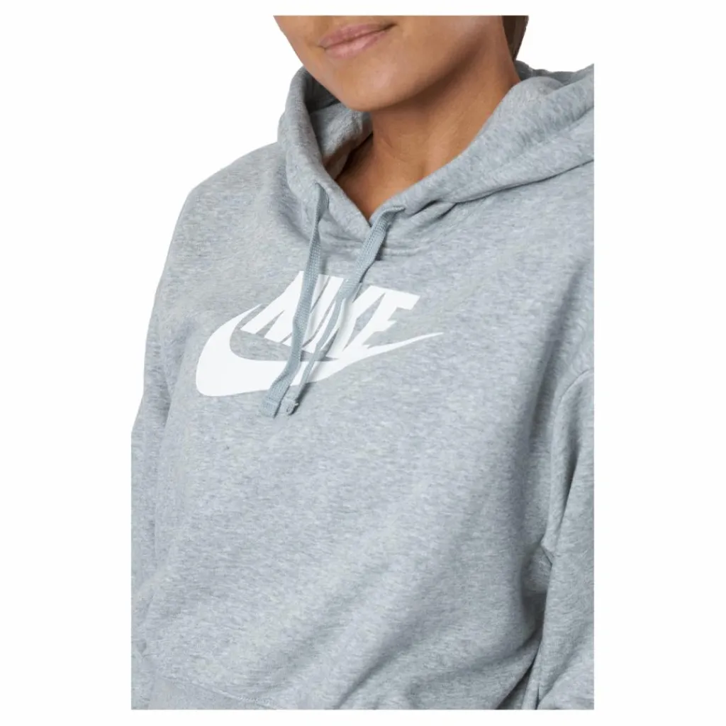 Sportswear Club Fleece Women's Cropped Hoodie DK GREY HEATHER/WHITE*Nike Outlet