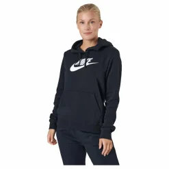 Nike Sportswear Club Fleece Women's Logo Pullover Hoodie BLACK/WHITE Blå Online