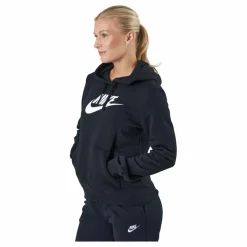 Nike Sportswear Club Fleece Women's Logo Pullover Hoodie BLACK/WHITE Blå Online
