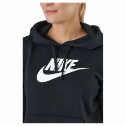 Nike Sportswear Club Fleece Women's Logo Pullover Hoodie BLACK/WHITE Blå Online