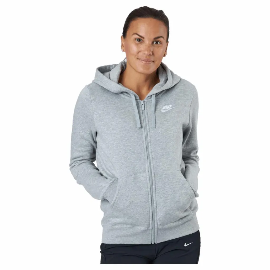 Sportswear Club Fleece Women's Full-Zip Hoodie DK GREY HEATHER/WHITE*Nike Clearance