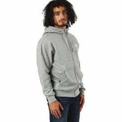 Nike Sportswear Club Men's Full-Zip Hoodie DK GREY HEATHER/MATTE SILVER/WHITE Grå Online