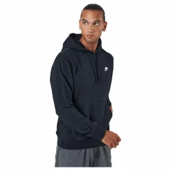 Nike Sportswear Club Men's Pullover Hoodie BLACK/BLACK/WHITE Svart Best