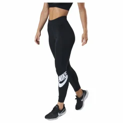 Sportswear Essential Women's High-Waisted Logo Leggings BLACK/WHITE*Nike Outlet