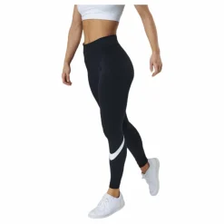 Sportswear Essential Women's Mid-Rise Swoosh Leggings BLACK/WHITE*Nike Sale
