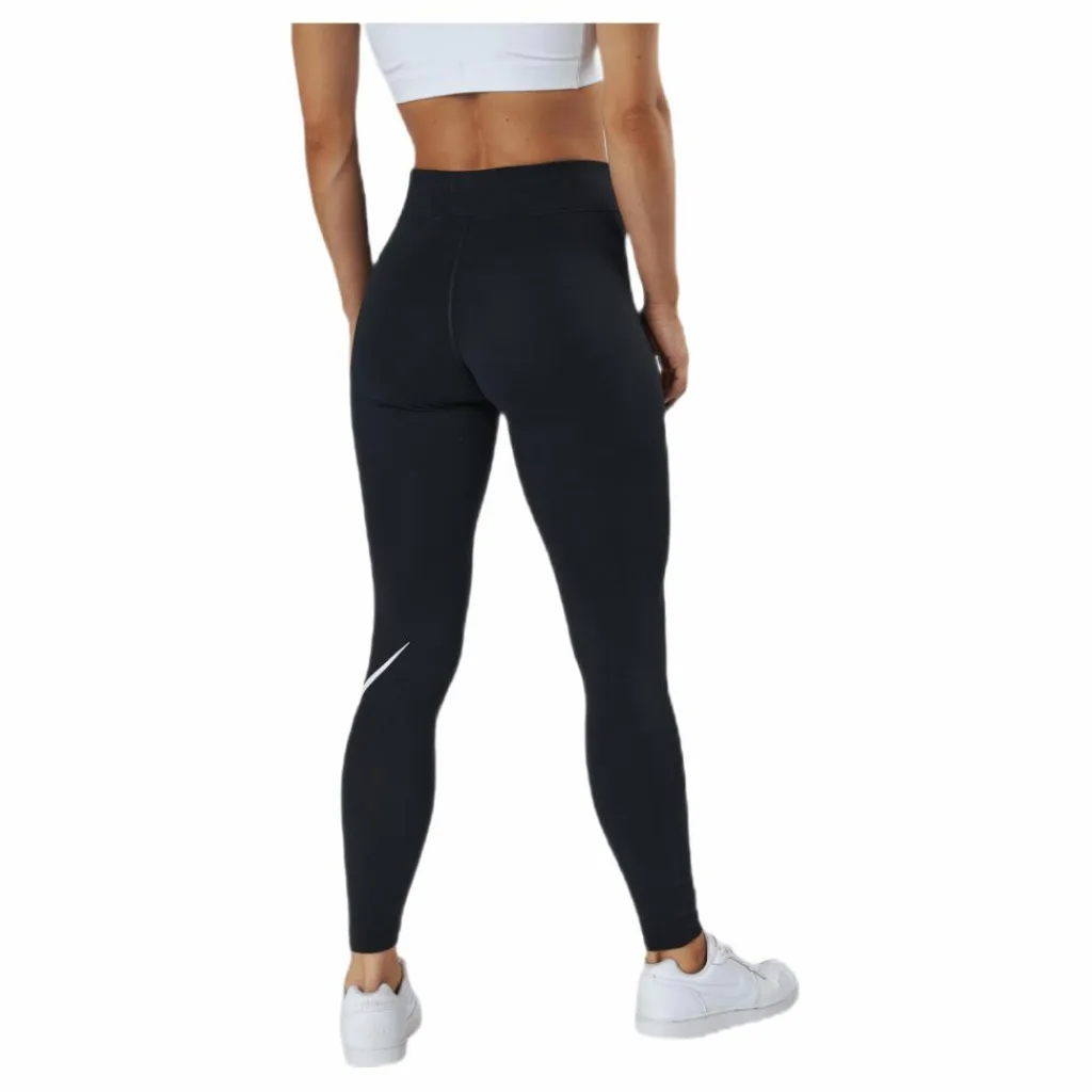 Sportswear Essential Women's Mid-Rise Swoosh Leggings BLACK/WHITE*Nike Sale