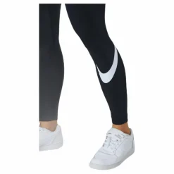 Sportswear Essential Women's Mid-Rise Swoosh Leggings BLACK/WHITE*Nike Sale