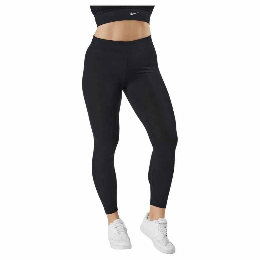 Nike Sportswear Essential Women's 7/8 Mid-Rise Leggings BLACK/WHITE Svart Outlet
