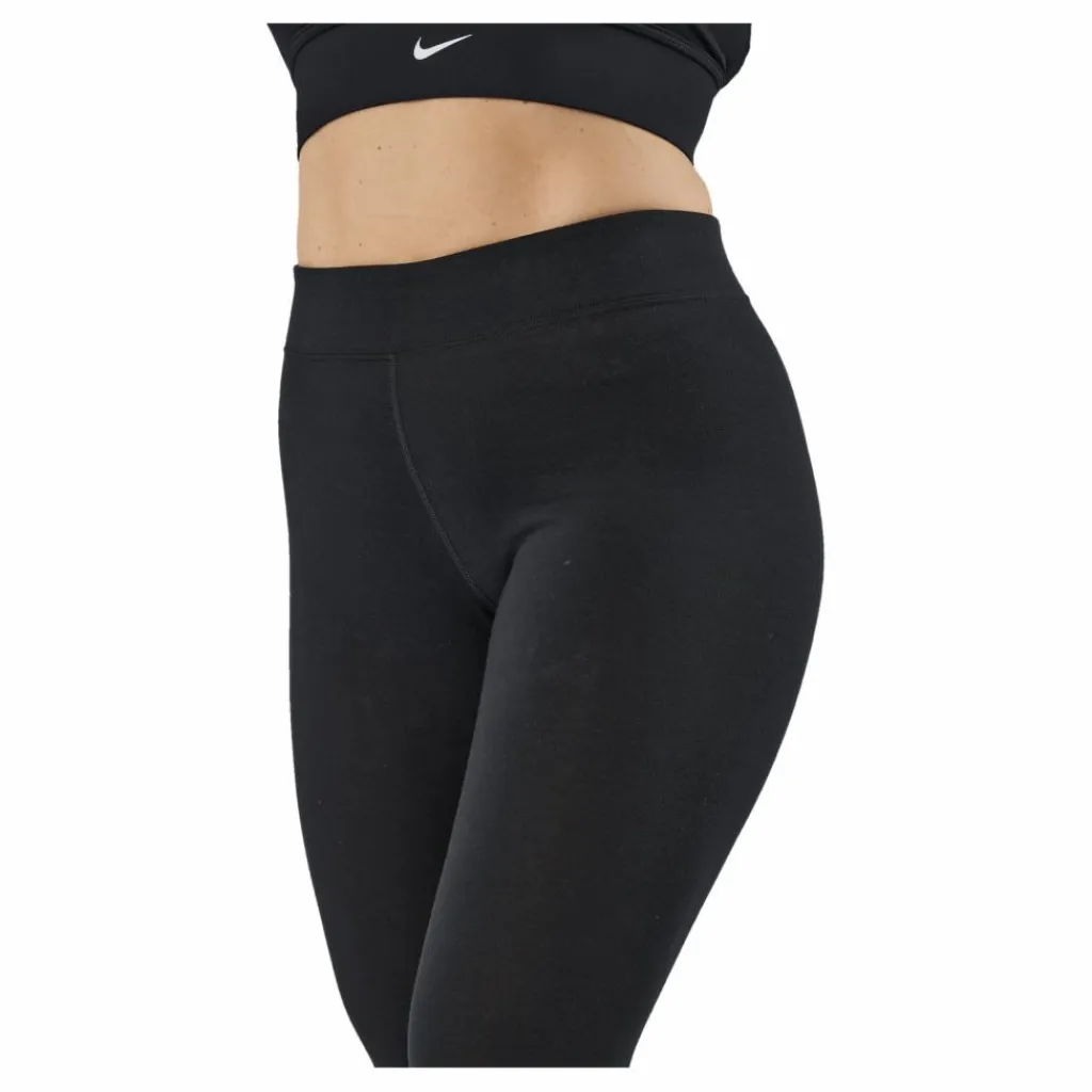 Nike Sportswear Essential Women's 7/8 Mid-Rise Leggings BLACK/WHITE Svart Outlet