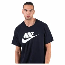 Nike Sportswear Men's T-Shirt BLACK/WHITE Svart