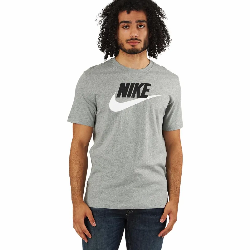 Nike Sportswear Men's T-Shirt DK GREY HEATHER/BLACK/WHITE Grå Hot