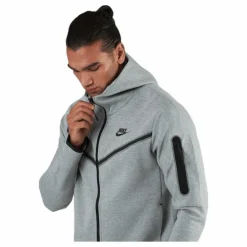 Nike Sportswear Tech Fleece Men's Full-Zip Hoodie DK GREY HEATHER/BLACK Grå Discount