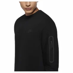 Nike Sportswear Tech Fleece Men's Crew Sweatshirt BLACK/BLACK Svart Outlet