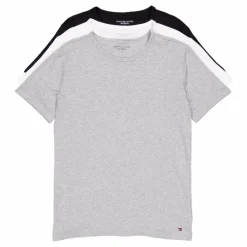 Tommy Hilfiger Stretch Cn Tee Ss 3pack Black/white/grey Heather Svart Sale