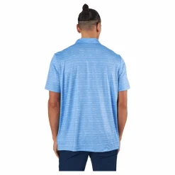 Stripe Zip Golf Polo Shirt Blufus/White*adidas Hot