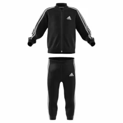 adidas 3-Stripes Tricot Tracksuit Black Svart New