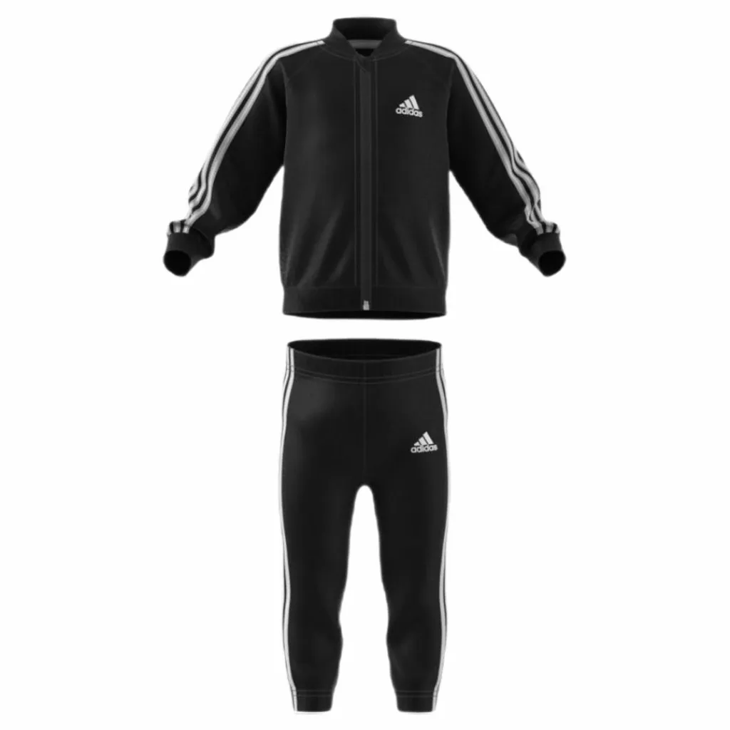 adidas 3-Stripes Tricot Tracksuit Black Svart New