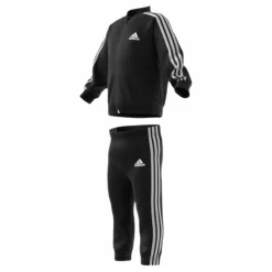 adidas 3-Stripes Tricot Tracksuit Black Svart New