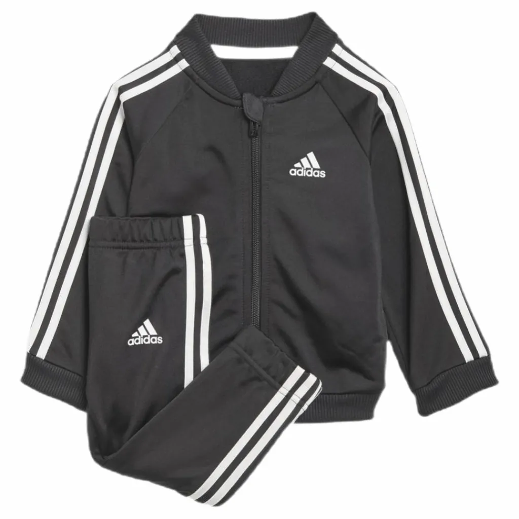 adidas 3-Stripes Tricot Tracksuit Black Svart New