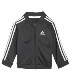 adidas 3-Stripes Tricot Tracksuit Black Svart New