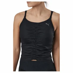 Puma Studio Foundation Ruched Tank Black Svart