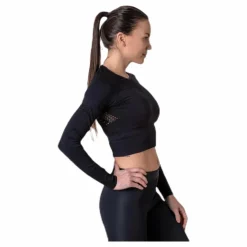Superdry Studio Seamless Long Sleeve Black Svart Best