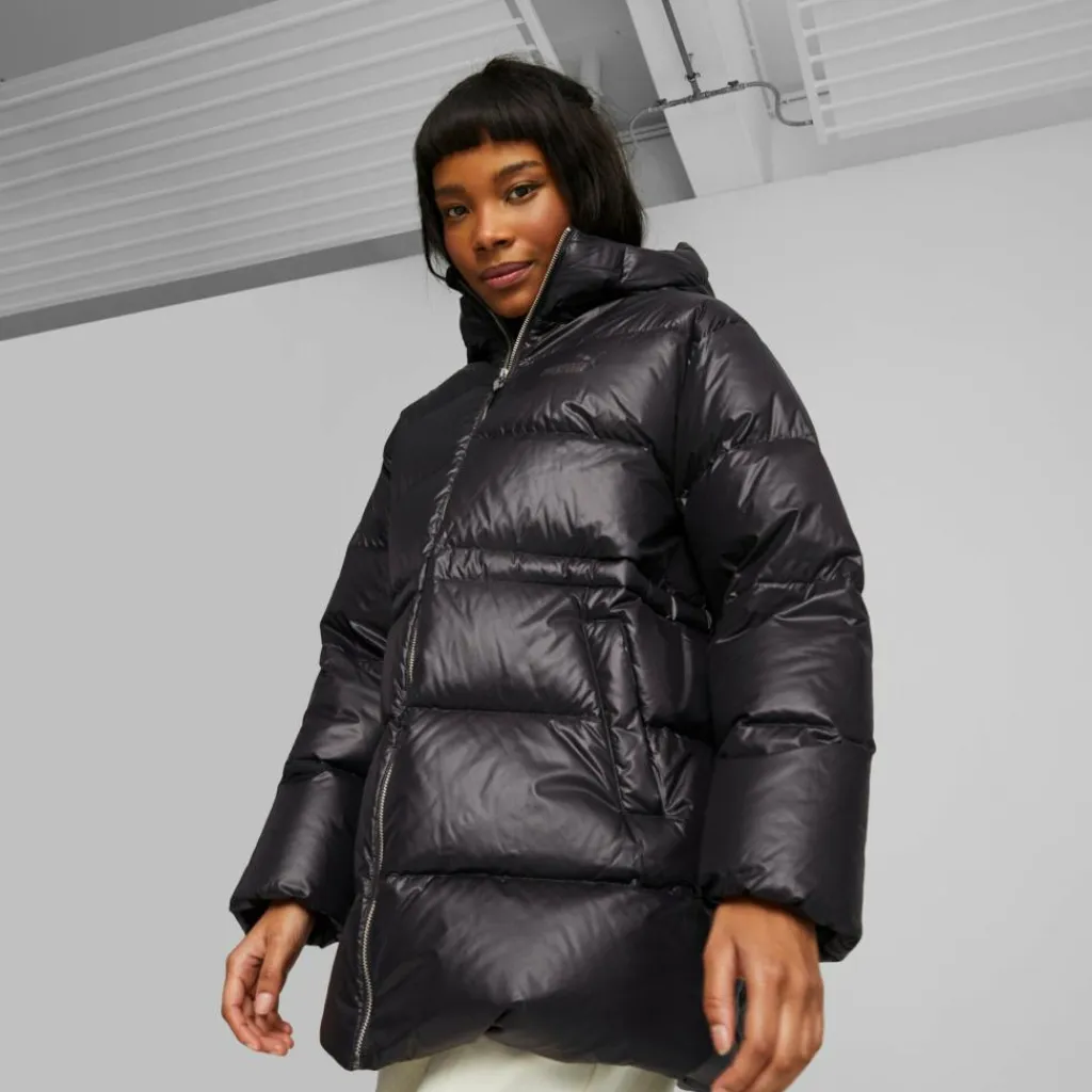 Puma Style Hooded Down Jacket Black Svart Best