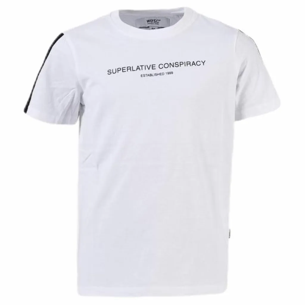 WeSC Superlative Conspiracy Logo Tee Youth White Vit Outlet
