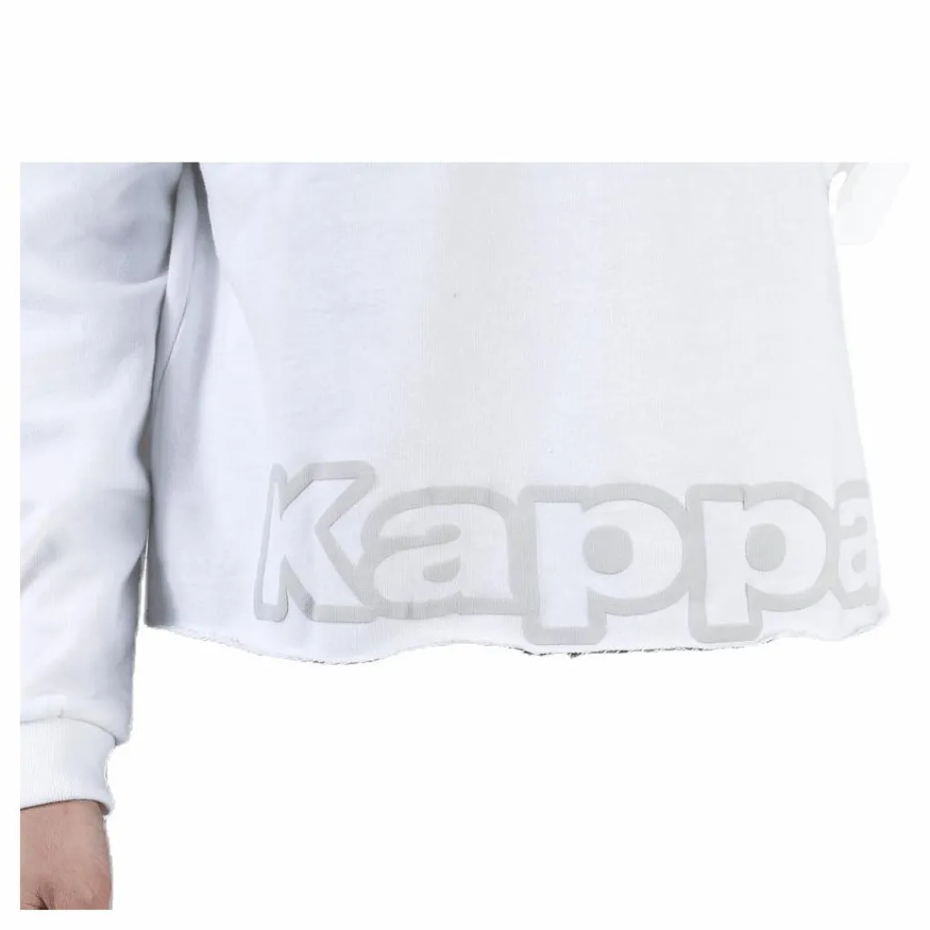 Kappa Sweat Hood, Logo Biba White Vit Outlet