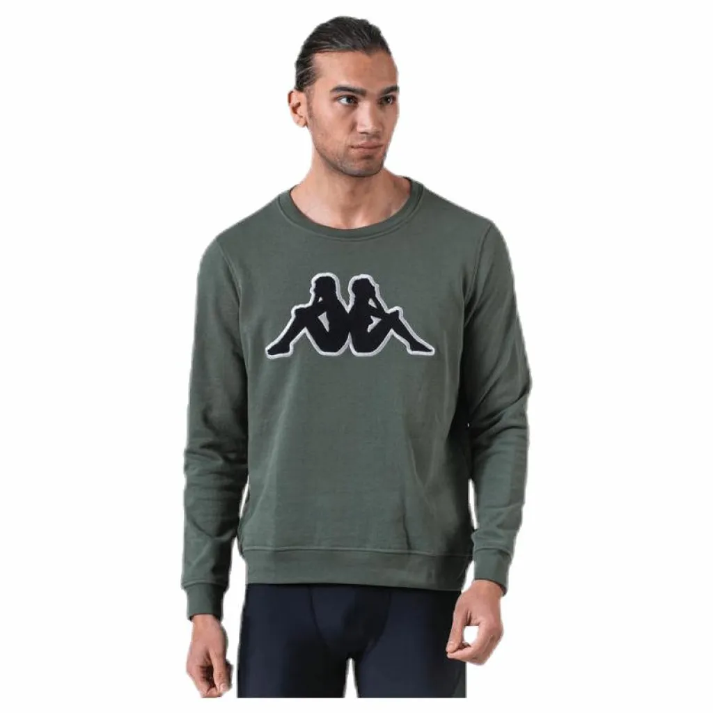 Sweat RN, Logo Airivit Black/Green*Kappa Hot