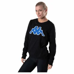 Kappa Sweat RN, Logo Airivit Blue/Black Svart Hot
