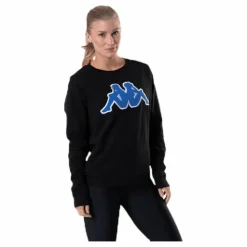 Kappa Sweat RN, Logo Airivit Blue/Black Svart Hot