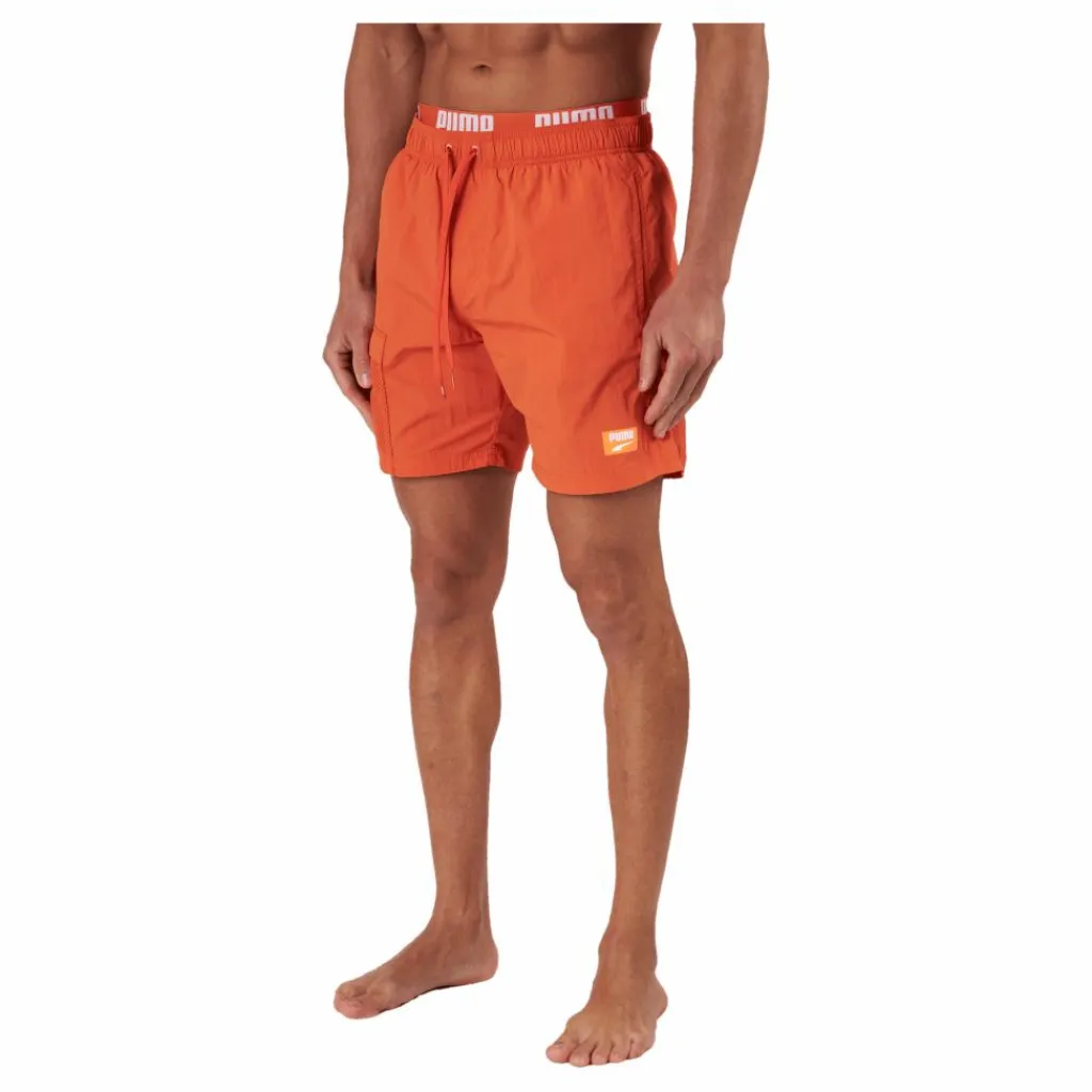 Puma Swim Men Utility Mid Shorts 1p Chili Powder Orange Clearance
