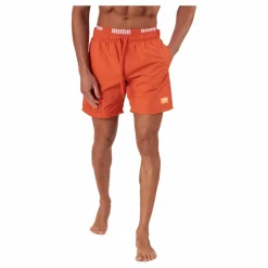 Puma Swim Men Utility Mid Shorts 1p Chili Powder Orange Clearance