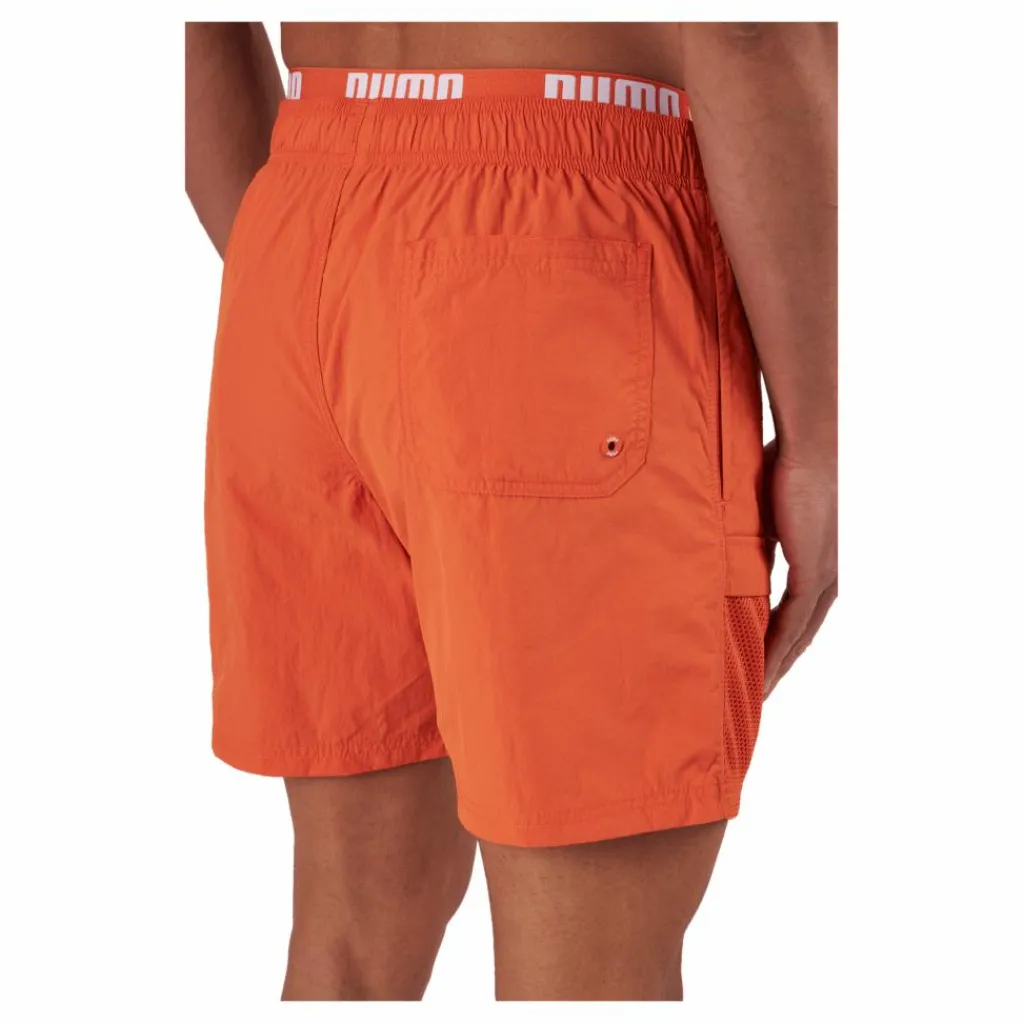 Puma Swim Men Utility Mid Shorts 1p Chili Powder Orange Clearance