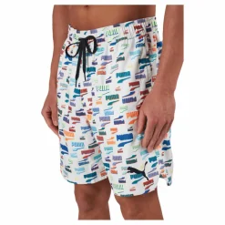 Puma Swim Unisex Loose Fit Shorts 1 White Combo Flerfärgad Discount