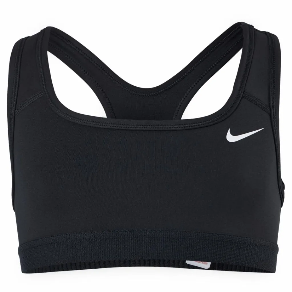 Nike Swoosh Big Kids' (Girls') Sports Bra BLACK/WHITE Svart Discount