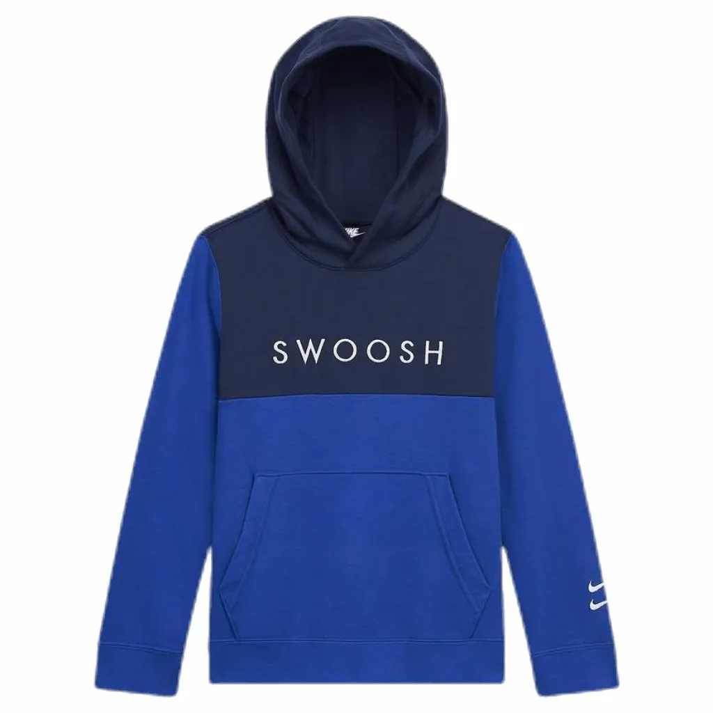 Nike Swoosh Hoodie Junior Blue Blå Discount
