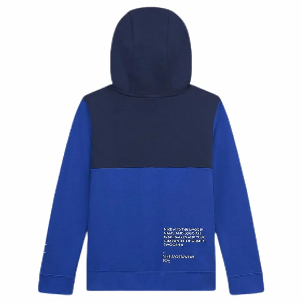 Nike Swoosh Hoodie Junior Blue Blå Discount