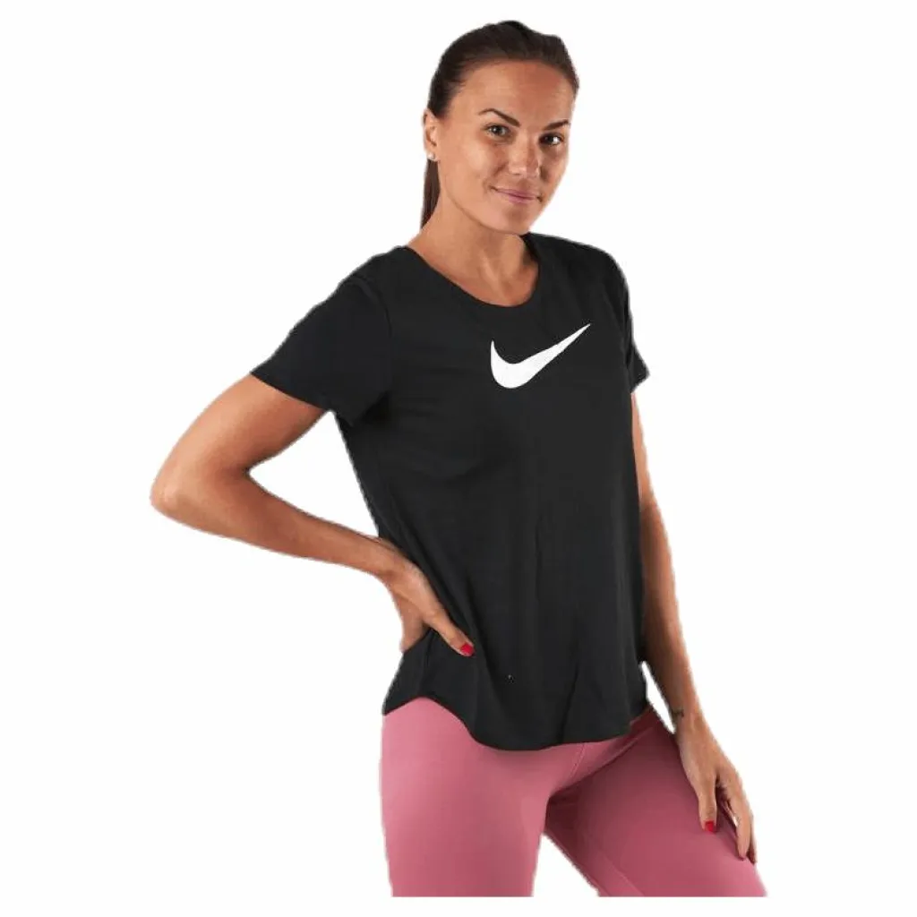 Nike Swoosh Run SS Black/Silver Svart Clearance