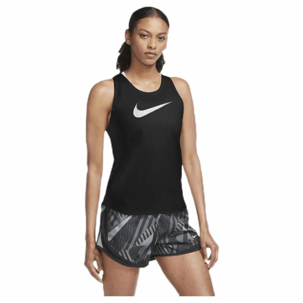 Nike Swoosh Run Tank White/Black Svart New