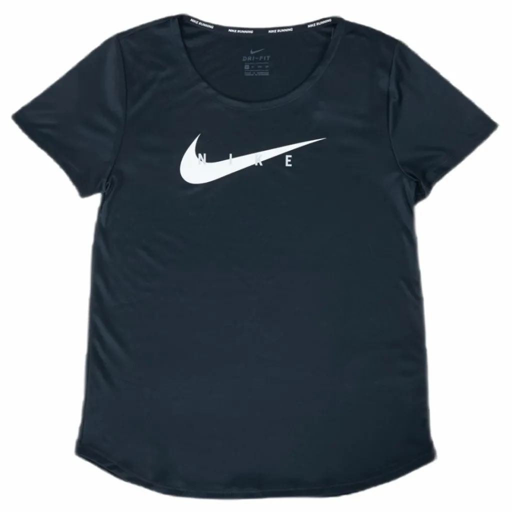 Nike Swoosh Run Top SS Black/Silver Svart Hot