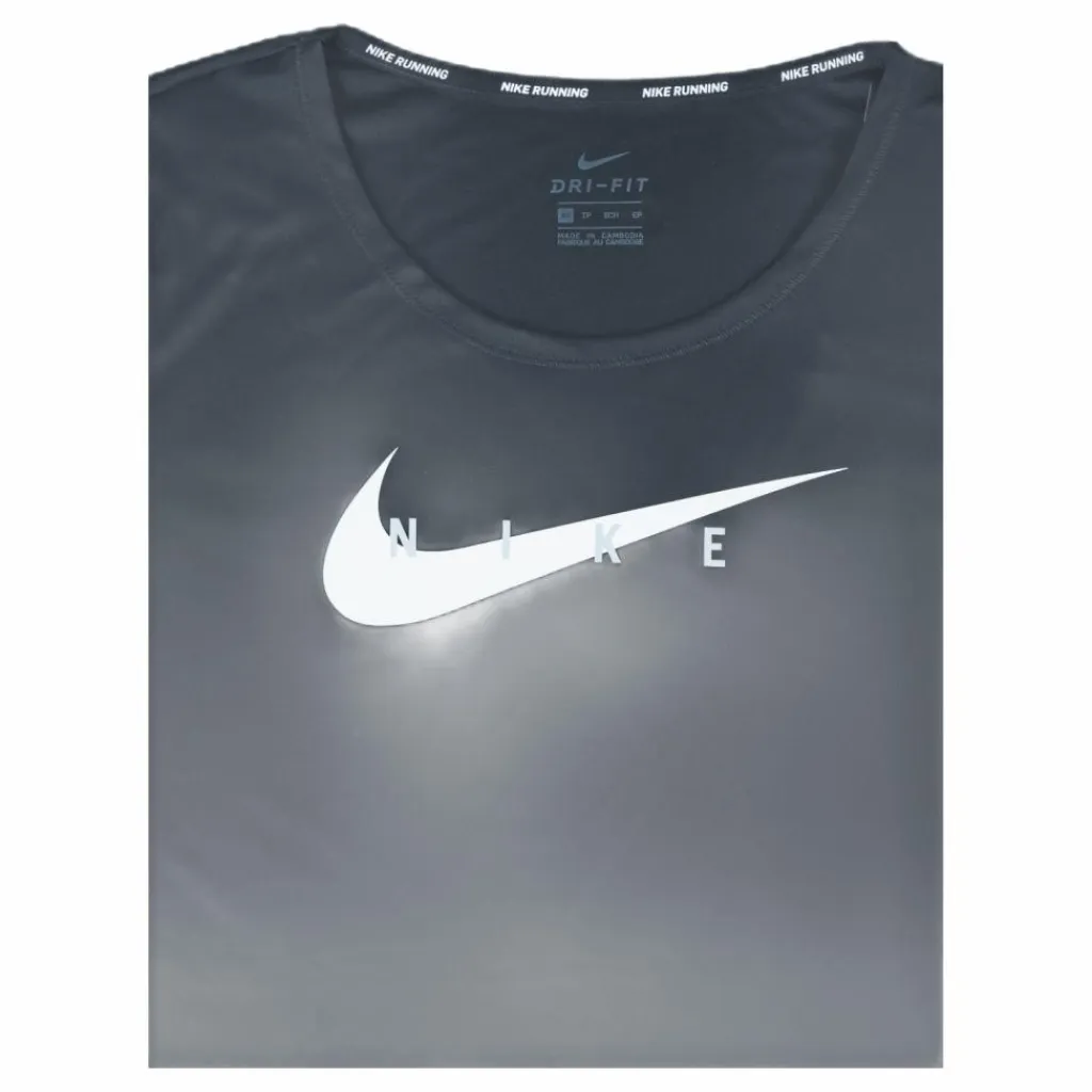 Nike Swoosh Run Top SS Black/Silver Svart Hot