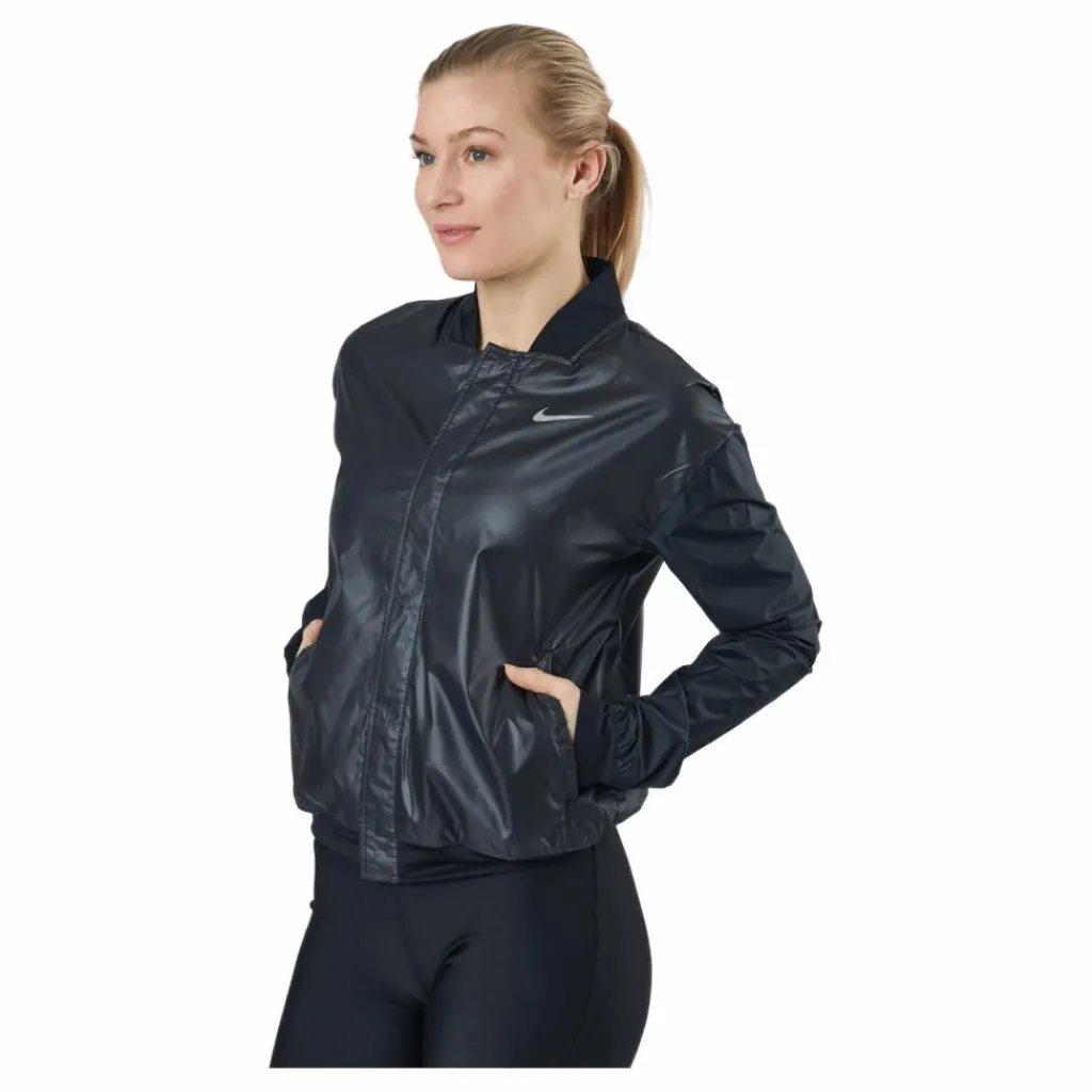 Nike Swoosh Run Women's Running Jacket BLACK/WHITE Svart Hot