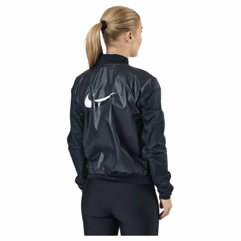 Nike Swoosh Run Women's Running Jacket BLACK/WHITE Svart Hot