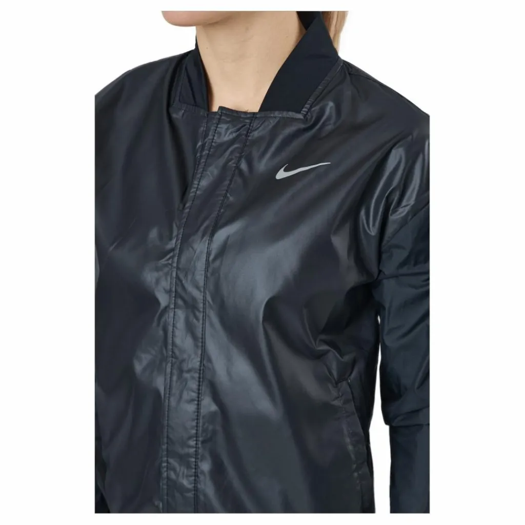 Nike Swoosh Run Women's Running Jacket BLACK/WHITE Svart Hot