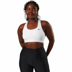 Swoosh Women's Medium-Support Non-Padded Sports Bra WHITE/BLACK*Nike Clearance